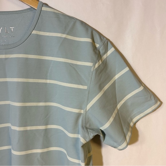 Bylt Drop Cut Lux size Small Short Sleeve T-Shirt Striped blue white - Picture 4 of 5